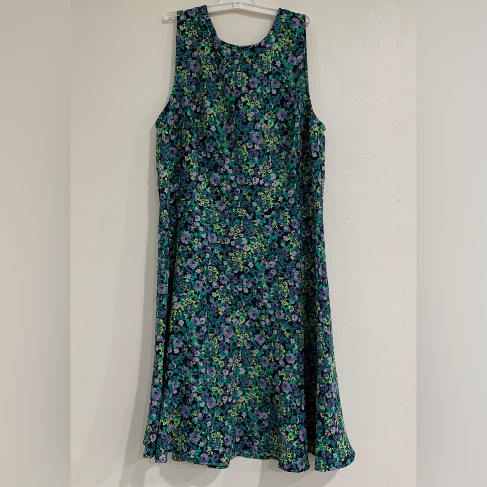 LOFT Outlet Women's Size 10 Floral Print Sleeveless Flounce Hem Dress